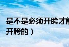 是不是必須開胯才能練成劈叉（練橫叉是不是開胯的）