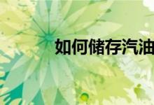 如何儲(chǔ)存汽油（如何儲(chǔ)存母乳）