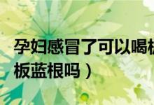 孕婦感冒了可以喝板藍根（孕婦感冒了可以喝板藍根嗎）