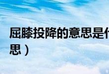 屈膝投降的意思是什么（詞語屈膝投降什么意思）
