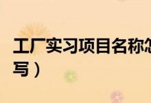 工廠實(shí)習(xí)項(xiàng)目名稱怎么填（實(shí)習(xí)項(xiàng)目名稱怎么寫）