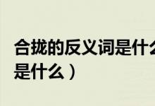 合攏的反義詞是什么標(biāo)準(zhǔn)答案（合攏的反義詞是什么）