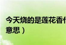 今天燒的是蓮花香什么意思（燒香蓮花香什么意思）