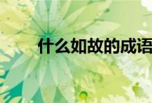什么如故的成語(yǔ)（什么如故的成語(yǔ)）