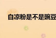 白涼粉是不是豌豆粉（白涼粉是淀粉嗎）