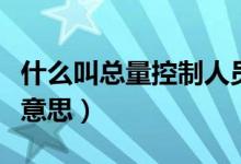 什么叫總量控制人員（控制總量內(nèi)人員是什么意思）