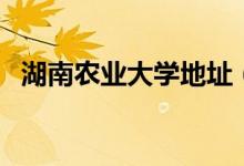 湖南農(nóng)業(yè)大學地址（湖南農(nóng)業(yè)大學是幾本）