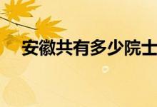 安徽共有多少院士（安徽共有多少個(gè)市）