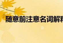 隨意前注意名詞解釋（隨意注意名詞解釋）