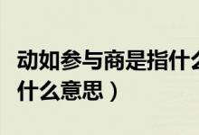 動(dòng)如參與商是指什么（動(dòng)如參與商的參與商是什么意思）