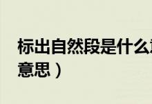 標(biāo)出自然段是什么意思?（標(biāo)出自然段是什么意思）