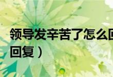 領導發(fā)辛苦了怎么回信息（領導發(fā)辛苦了怎么回復）