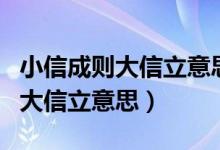 小信成則大信立意思是什么二年級（小信成則大信立意思）