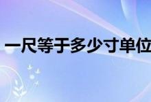 一尺等于多少寸單位換算（一尺等于多少寸）