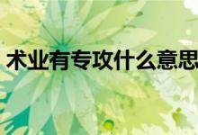 術(shù)業(yè)有專(zhuān)攻什么意思（術(shù)業(yè)有專(zhuān)攻什么意思）