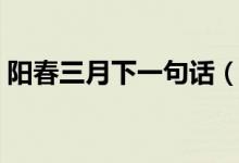 陽春三月下一句話（陽春三月下一句是什么）