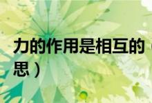 力的作用是相互的（力的作用是相互的什么意思）