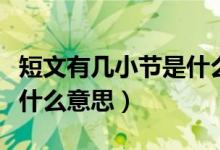 短文有幾小節(jié)是什么意思（短文有幾個(gè)小節(jié)是什么意思）