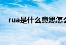 rua是什么意思怎么讀（rua是什么意思）