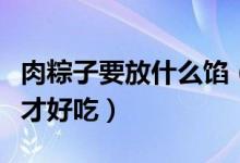 肉粽子要放什么餡（粽子里面的肉餡怎么配料才好吃）