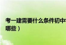 考一建需要什么條件初中學(xué)歷行嗎（考一建需要什么條件有哪些）