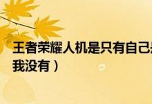 王者榮耀人機(jī)是只有自己是人嗎(王者榮耀超級(jí)人機(jī)為什么我沒(méi)有)
