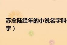 蘇念陸經(jīng)年的小說名字叫什么（陸經(jīng)年和蘇念是什么小說名字）
