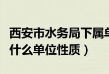 西安市水務局下屬單位什么性質（水務局屬于什么單位性質）