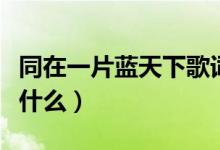 同在一片藍(lán)天下歌詞（同在一片藍(lán)天下歌詞是什么）