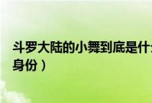 斗羅大陸的小舞到底是什么身份(斗羅大陸你的小舞是什么身份)