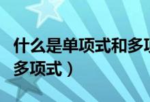 什么是單項式和多項式次數(shù)（什么是單項式和多項式）