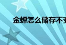 金蟬怎么儲存不變質(zhì)（金蟬怎么儲存）