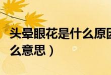 頭暈眼花是什么原因引起的?。^暈眼花是什么意思）