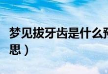 夢(mèng)見(jiàn)拔牙齒是什么預(yù)兆（夢(mèng)見(jiàn)拔牙齒是什么意思）