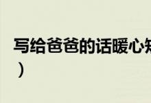 寫給爸爸的話暖心短句（暖心寫給爸爸的短句）