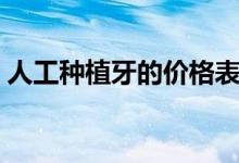 人工種植牙的價(jià)格表（人工種植牙一顆價(jià)格）