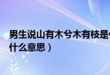 男生說山有木兮木有枝是什么意思（“山有木兮木有枝”是什么意思）