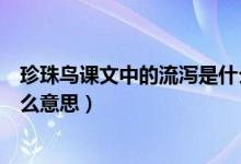 珍珠鳥課文中的流瀉是什么意思（珍珠鳥一文中的流瀉是什么意思）