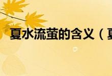 夏水流螢的含義（夏水流螢的意思是什么）