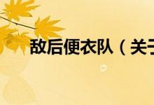 敵后便衣隊（關(guān)于敵后便衣隊的介紹）