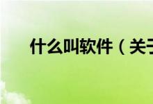 什么叫軟件（關(guān)于什么叫軟件的介紹）