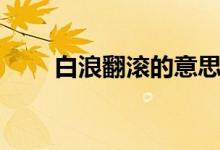 白浪翻滾的意思（白浪翻滾的例句）