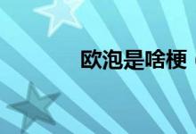 歐泡是啥梗（歐洗給什么梗）