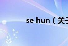 se hun（關(guān)于se hun的介紹）