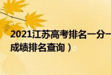 2021江蘇高考排名一分一段（江蘇2022年高考一分一段表成績排名查詢）