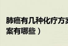 肺癌有幾種化療方案（目前肺癌常用的化療方案有哪些）