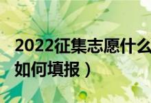 2022征集志愿什么時候填報（2022征集志愿如何填報）