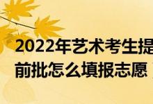 2022年藝術(shù)考生提前批志愿（2022藝術(shù)類提前批怎么填報志愿）