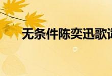 無(wú)條件陳奕迅歌詞（無(wú)條件歌曲簡(jiǎn)介）