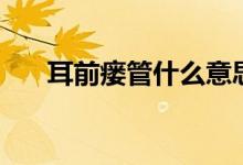 耳前瘺管什么意思（耳前瘺管是什么）